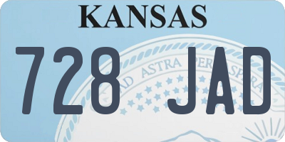 KS license plate 728JAD