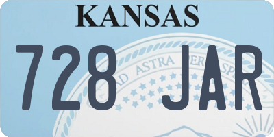 KS license plate 728JAR