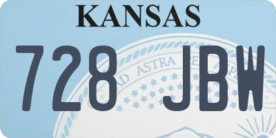KS license plate 728JBW