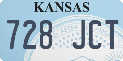 KS license plate 728JCT