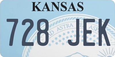 KS license plate 728JEK