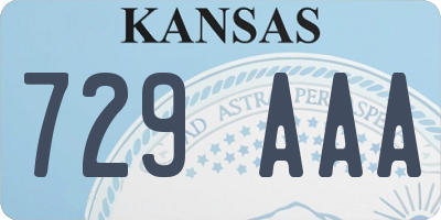 KS license plate 729AAA