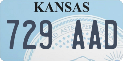 KS license plate 729AAD