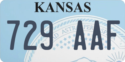 KS license plate 729AAF