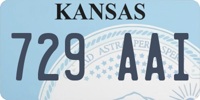 KS license plate 729AAI