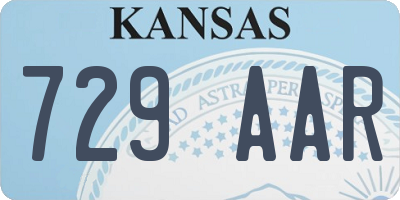 KS license plate 729AAR