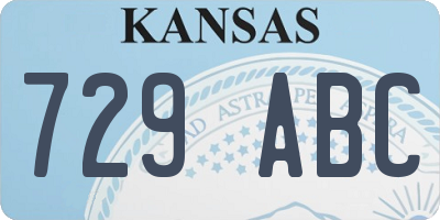 KS license plate 729ABC