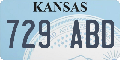 KS license plate 729ABD