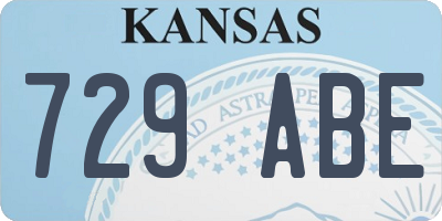 KS license plate 729ABE