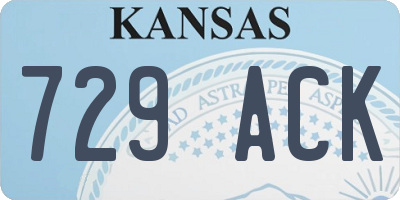 KS license plate 729ACK