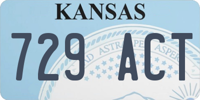 KS license plate 729ACT