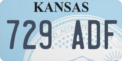 KS license plate 729ADF