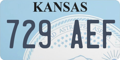 KS license plate 729AEF