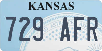 KS license plate 729AFR