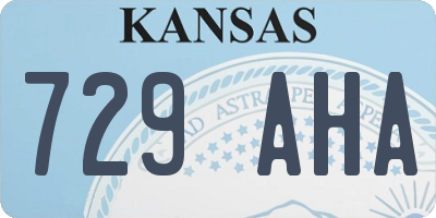 KS license plate 729AHA