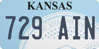 KS license plate 729AIN