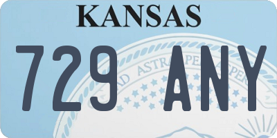 KS license plate 729ANY