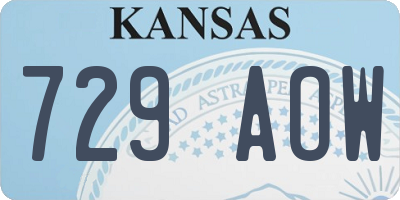 KS license plate 729AOW