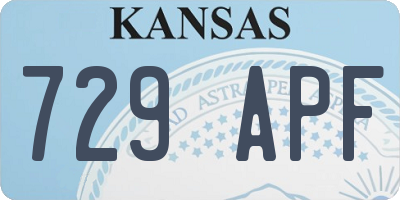 KS license plate 729APF