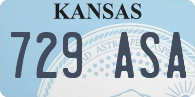 KS license plate 729ASA