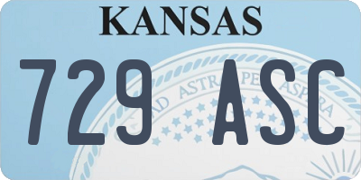 KS license plate 729ASC