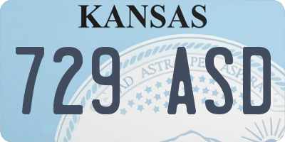 KS license plate 729ASD