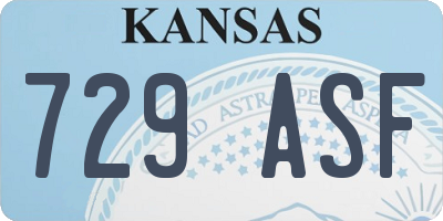 KS license plate 729ASF