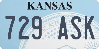 KS license plate 729ASK