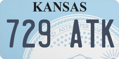 KS license plate 729ATK