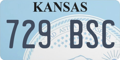 KS license plate 729BSC