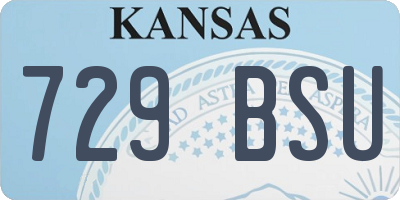KS license plate 729BSU