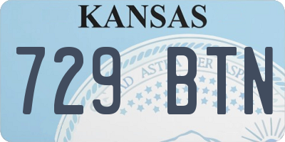 KS license plate 729BTN