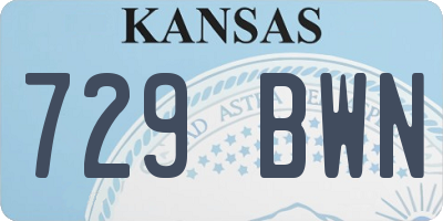 KS license plate 729BWN