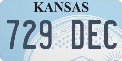 KS license plate 729DEC