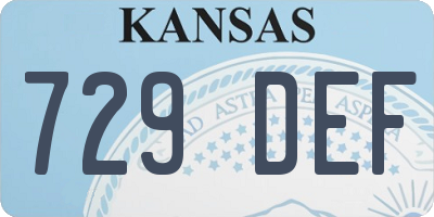 KS license plate 729DEF