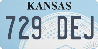KS license plate 729DEJ