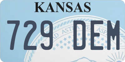KS license plate 729DEM
