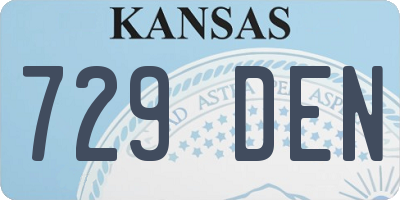 KS license plate 729DEN