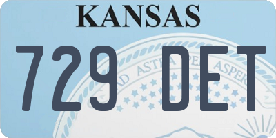 KS license plate 729DET