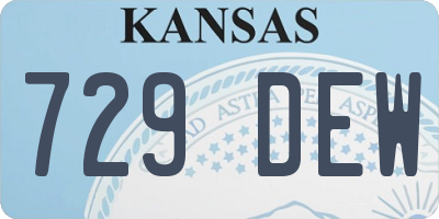 KS license plate 729DEW