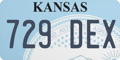 KS license plate 729DEX