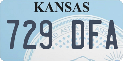 KS license plate 729DFA
