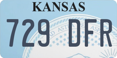 KS license plate 729DFR