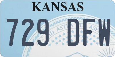 KS license plate 729DFW