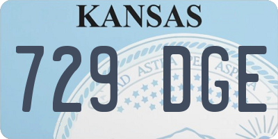 KS license plate 729DGE