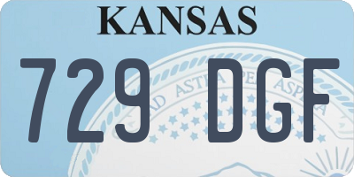KS license plate 729DGF