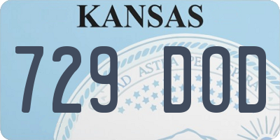 KS license plate 729DOD