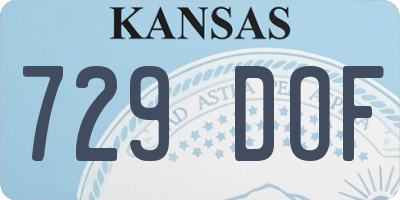 KS license plate 729DOF