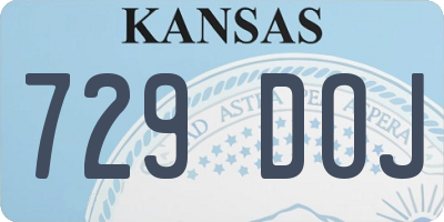 KS license plate 729DOJ