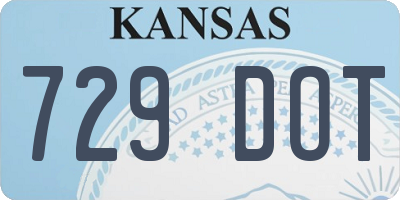 KS license plate 729DOT